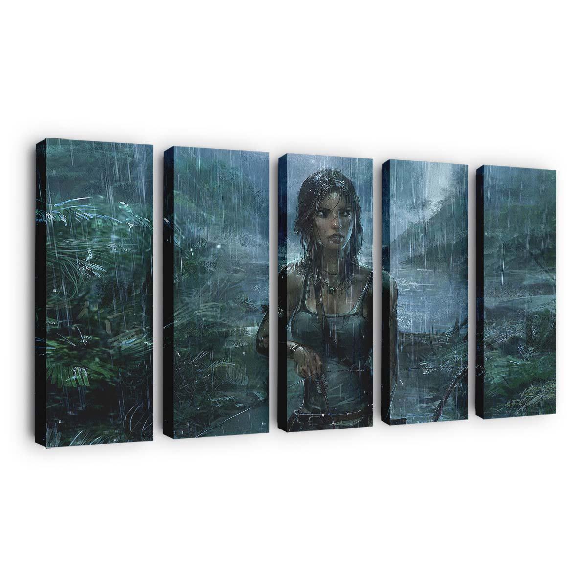 lara croft tomb raider rain weather 4k at